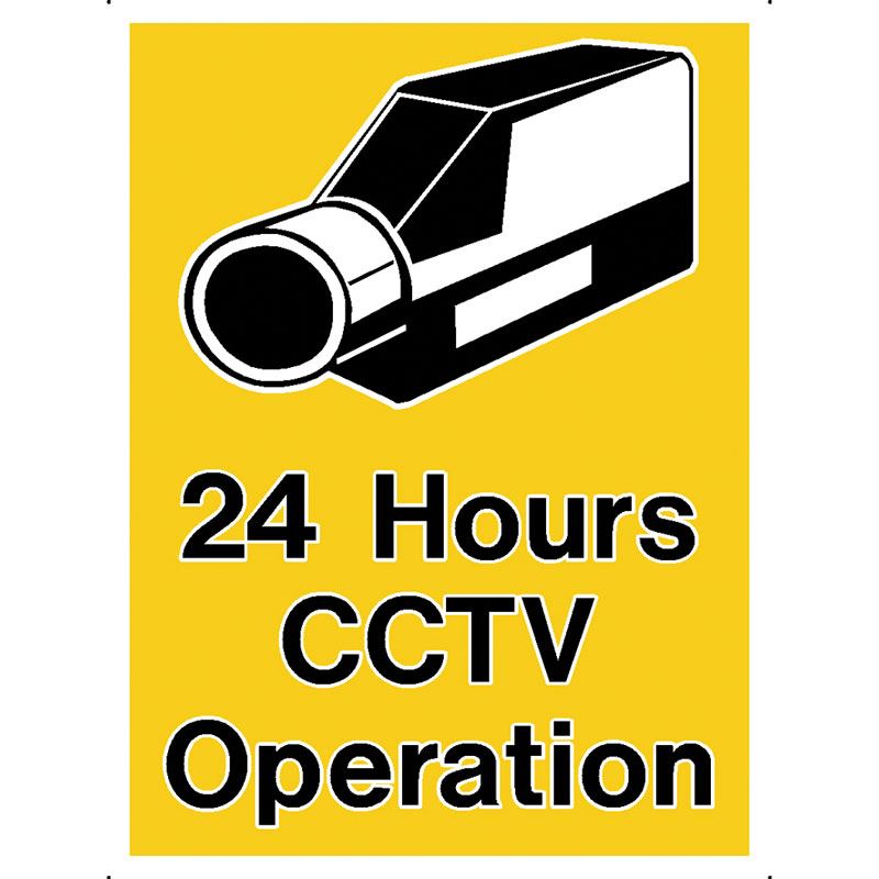 Πινακίδα σήμανσης αυτοκόλλητη 24 HOURS CCTV OPERATION