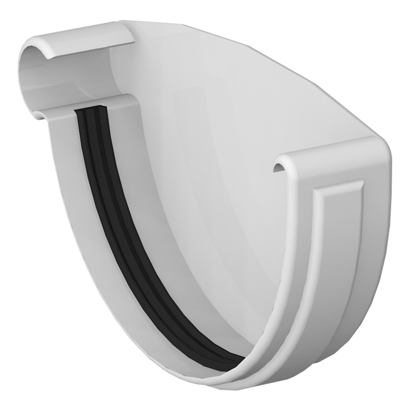 Τελείωμα υδρορροής 120mm, αριστερό λευκό