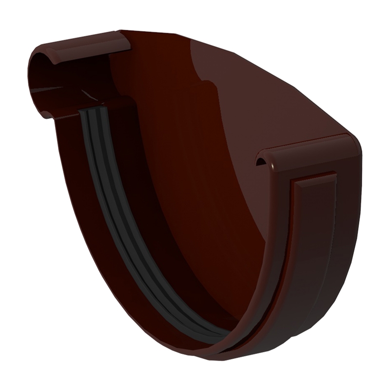 Τελείωμα υδρορροής 120mm, αριστερό καφέ