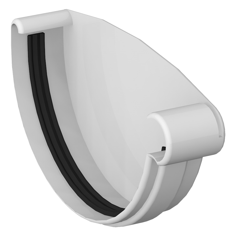 Τελείωμα υδρορροής 120mm, δεξί λευκό