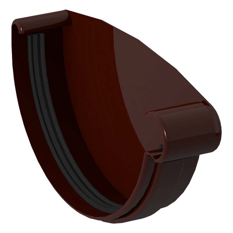 Τελείωμα υδρορροής 120mm, δεξί καφέ