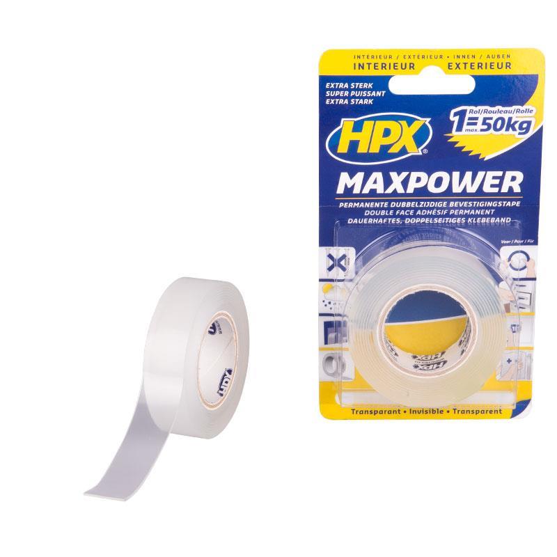 Ταινία διπλής όψεως διαφανη MAX POWER- 19mm x 5m