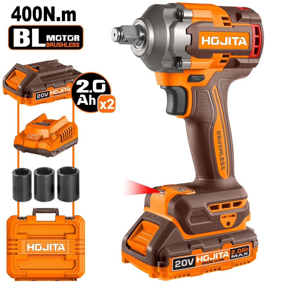 Μπουλονόκλειδο HOJITA Brushless 400Nm μπαταρίας 20V