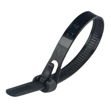 Επαναχρησιμοποιούμενα δεματικά καλωδίων μαύρα 200X7,5mm 100τμχ.