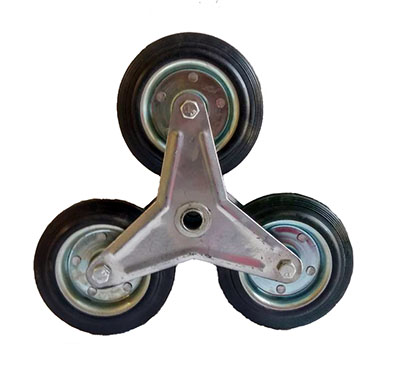 Triple wheel for stairs