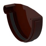 Τελείωμα υδρορροής 120mm, αριστερό καφέ