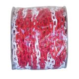 Πλαστική αλυσίδα κόκκινη άσπρη 25 μέτρα 8mm